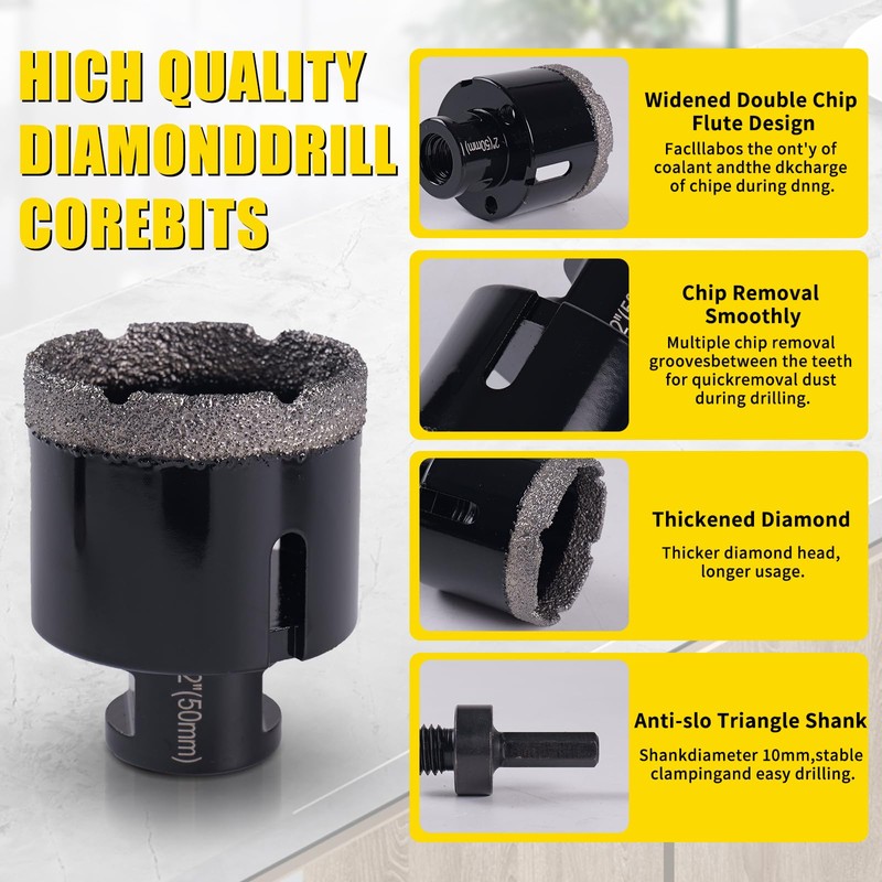 13PCS Diamond Core Drill Bit Set, Diamond Hole Saw Kit