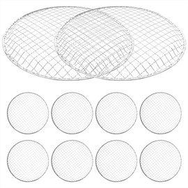 Kichvoe Disposable Round Bbq Grill Net 13 Inch Non-Stick Mesh Cooking Grate for Outdoor Camping Grilling Meat Vegetables Fish Skewers