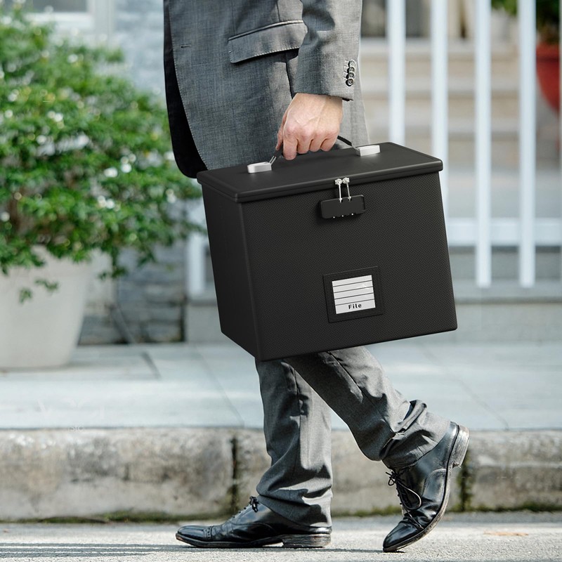 Fire Proof File Box for Documents - Portable Fireproof Document