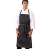 Chef Works Unisex Englische Kochschürze, Schwarz mit Kreidestreifen, Einheitsgröße
