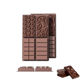 La chat 2 Packs Silicone Molds for Chocolate, Food Grade no-stick Baking, candy and butter Mold with different shape (2 packs chocolate bar)
