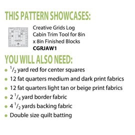 Country Retreat Log Cabin Quilt Pattern, by Cut Loose Press and Natural Comforts Quilting