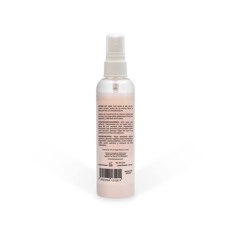 Loción facial hidratante rosa mosqueta y ácido hialurónico 125 ml