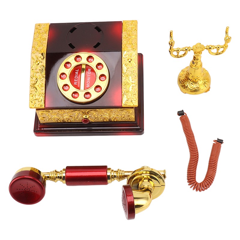 Dial Telephone Shaped Music Box Exquisite Retro Music Jewelry Box