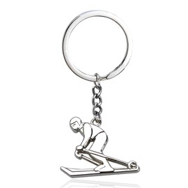 Ski Lovers Gifts for Women Girls Ski Keychain Gifts for Men Downhill Skier Ski Themed Skiing Gifts for Girls Boys Son Daughter Skater Christmas Birthday Gifts for Mom Dad Ski Keyring