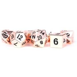 FanRoll by Metallic Dice Games 16mm Metal Polyhedral DND Dice Set: Copper, Role Playing Game Dice for Dungeons and Dragons