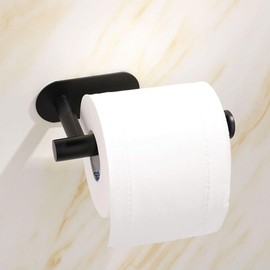 YUNTUOO 1 Pack Toilet Paper Holder Self Adhesive,Rustproof Adhesive Toilet Roll Holder No Drilling Tissue Holder for Kitchen Bathroom Tissue Holder Bathroom, Kitchen, Washroom Wall Mount (Black)