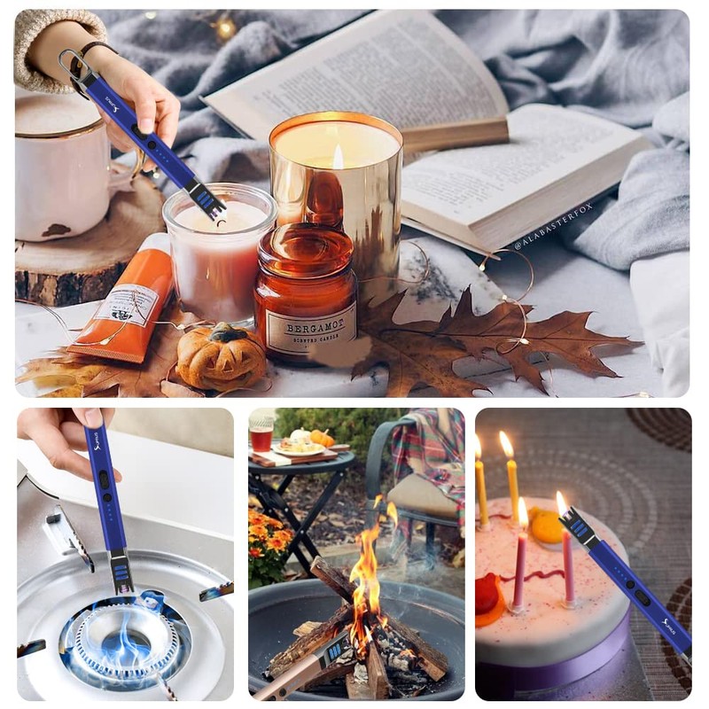 SUPRUS Candle Lighter Electric Arc Lighter Windproof Flameless USB Rechargeable