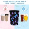 Paw Print Coffee Cup Sleeve - 3Pcs Purple Dog Paw