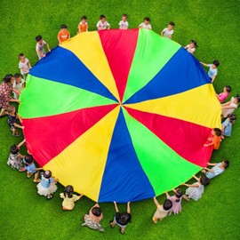 Boono Parabolon, Parachute, Children's Toy, Group Game, Athletic Day, Outdoor Play, Kindergarten, Elementary School, Garden Play (4M (16 - 22 People))