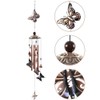 Butterfly Chimes Wrought Iron Wind Chimes with 4 Hollow Metal