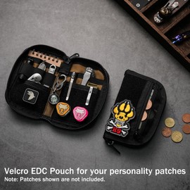 VIPERADE VE21 EDC Pouch Small EDC Bag Organiser, EDC Tool Organiser Bag with 6 Compartments, Small Multitool Pocket Organiser Pouch with Velcro Surface, Nylon Tool Bag Small(Black Camo)