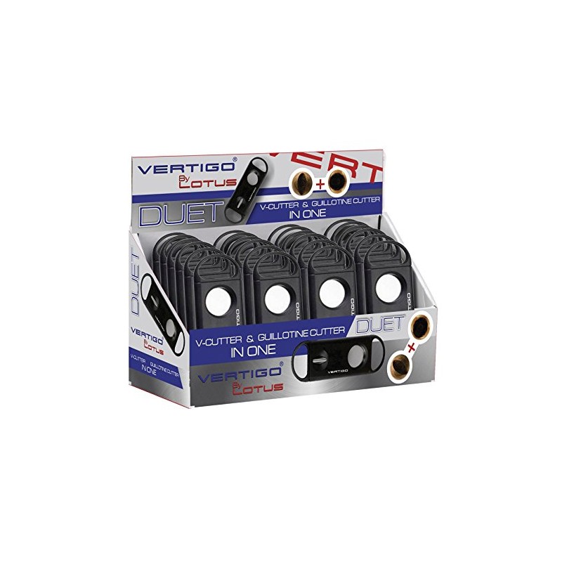 Vertigo By Lotus Duel V-Cutter & Guillotine Black Cigar Cutter