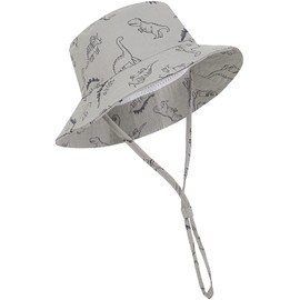 DRESHOW Unisex Baby Toddler Sun Hat Cap Fishing Hat Beach Hat Children Baby Star Summer Hat UV Protection UPF 50+, Grey Dinosaur