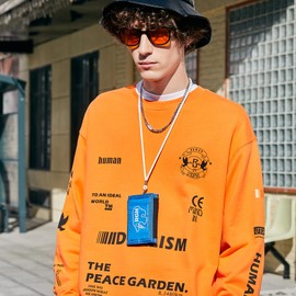 Rough Enough - portafolios para niños y adolescentes con cordón que brilla en la oscuridad, Azul / Patchwork, Talla única, Casual