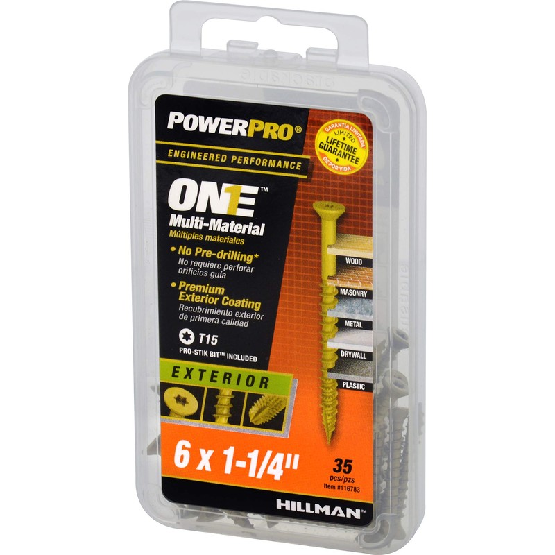 Hillman Fasteners Power Pro 116783 Multi-Material Screws, 1.25 inches, Bronze,