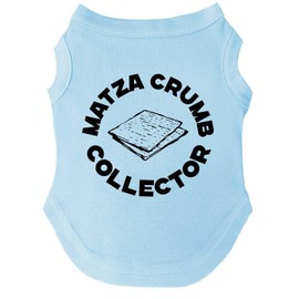 Matza Crumb Collector Dog Tee Shirt | Sleeveless | Sizes for All Ages and Breeds | Passover Jewish Holiday | Funny Protoshoot Prop |Baby Blue, Small (1246)