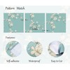 GloryTik Floral Peel and Stick Wallpaper Blue Contact Paper Beige