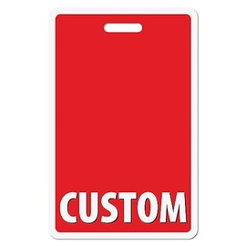 Customizable Full Red ID Vertical Badge Buddy ID Backer Card - Double Sided Print with Border - Durable and Water Resistant for Nurses, Doctors, and Healthcare Professionals