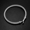 Gleamart Silver Cable Bracelet for Women Stainless Steel Twisted Bangle