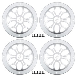 ACROPIX 3" Car Speaker Grills Cover Round 3 Inch Audio Speaker Subwoofer Guard Protector Case with Mounting Screws ABS Silver Tone - Pack of 4