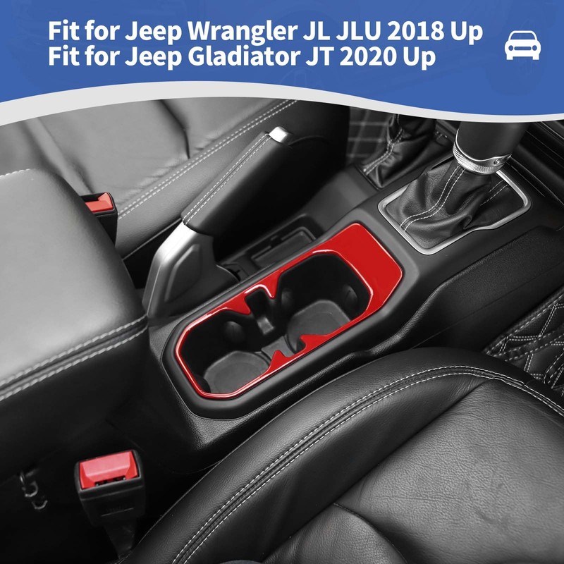 RT-TCZ for Wrangler JL Front Cup Holder Trim Red for