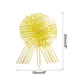 sourcing map 15pcs 6 Inch Organza Large Pull Bow Metallic Gift Wrapping Bows Ribbon Chiffon Yarn Yellow for Wedding Baskets Presents Christmas Valentine's Day