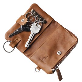 Mieno Men's Key Case, Coin Purse, Genuine Leather, Key Holder, Cowhide Leather, brown (camel brown)
