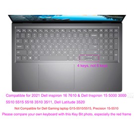Keyboard Cover Compatible for 2021 Dell Inspiron 15 3000 5000 3510 3511 5510 5515 5518, Dell Inspiron 16 7610, Dell Vostro 15 5000 5510, Dell Latitude 3520 15.6 inch Laptop （Mint Ombre
