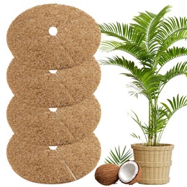 Hcunbsu Pack of 4 Coconut Mat Winter Protection for Plants 30 cm, Coconut Mat Plants, Coconut Mats Coconut Disc Coconut Mulch Disc for Sustainable Plant Protection, Cold Protection, Frost, Protection