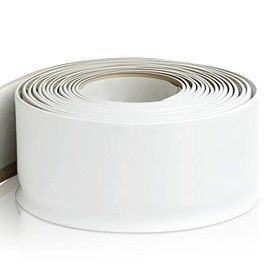 Proflex White Vinyl Wall Base 6 inch X 40 ft - Wall Base Trim with Super Strong Peel and Stick Adhesive Back - Flexible Self Stick Vinyl Wall Base - Easy Install Vinyl Floor Base with Toe