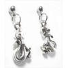 Sitting Monkey - 19x11mm - Silver alloy charm dangle earrings.
