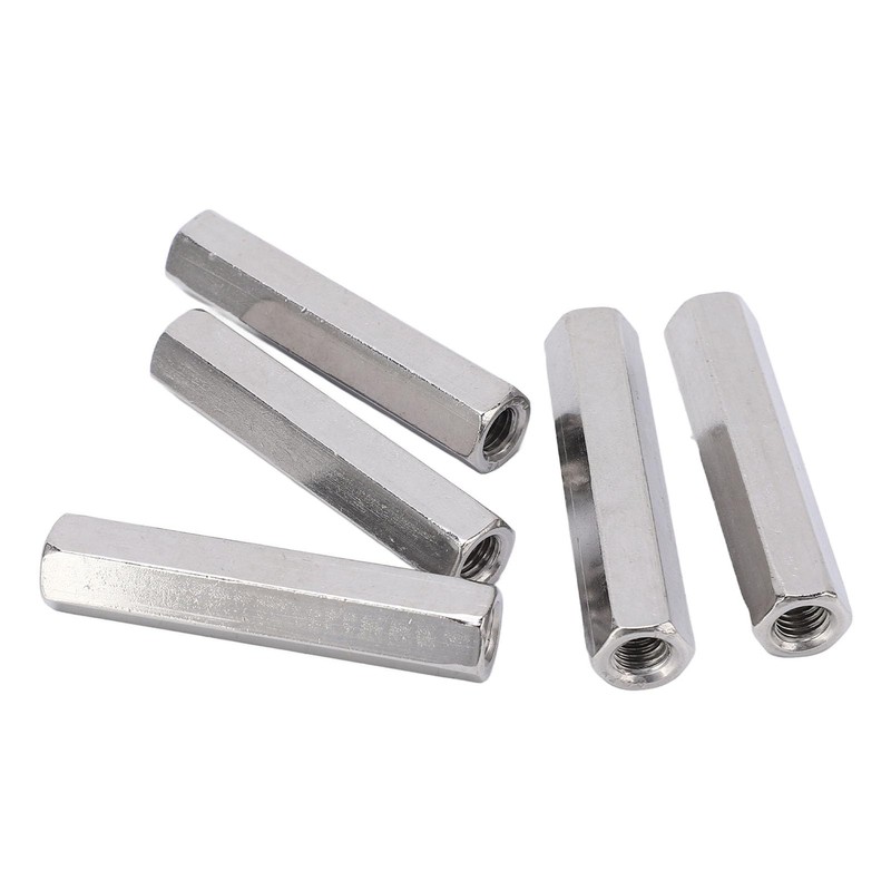 Tissting Hex Coupling Nut M8 x 1.25, 5 Pcs, 13mm