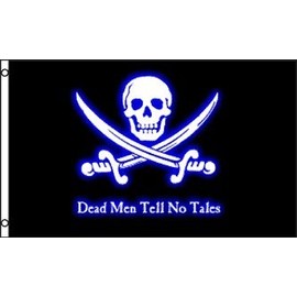 Dead Men Tell No Tales 3x5 Foot Pirate Flag - Bold Vibrant Colors, UV Resistant, Golden Brass Grommets, Durable 100 Denier Polyester, Mighty-Locked Stitching - Perfect for Indoor or Outdoor Flying!