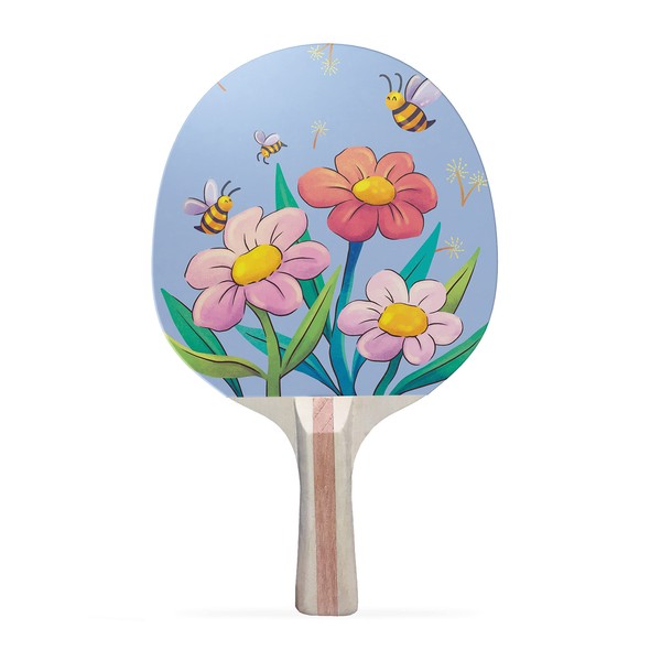 TigerTail Sports Bee & Flowers Colorful Design Ping Pong Paddle,