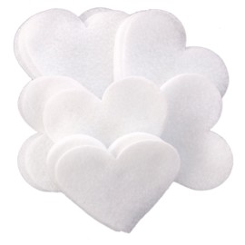 Playfully Ever After 5 inch Stiff Felt Hearts 12pc - White