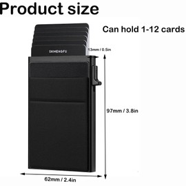 FDDU Men Women Aluminum Alloy Wallet Coin Pocket Magnetic Closure (Black), black, Modern