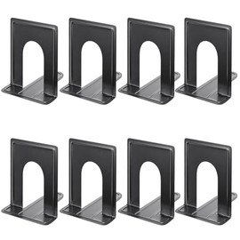 MaxGear - Extremos de metal extra grandes de 8.5 pulgadas, sujetalibros clásicos negros premium para estantes, sujetalibros antideslizantes, tapón de libro para libros, películas, CD/juegos, 8.5 x 5.9