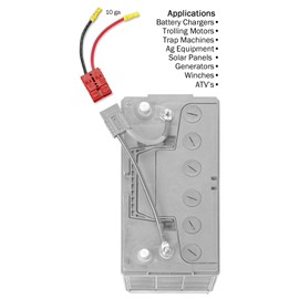 Connect-Ease 12v Trolling Motor Battery Connectors. 10-Gauge Battery Charger/Utility Connection (Connect to Battery Chargers, Trolling Motors, Trap Machines etc) (RCE12VB1D)