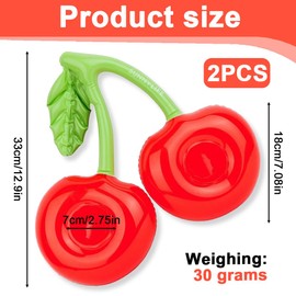 DLPRK Set of 2 Floating Cherry Swim Rings with Cup Holder for Pool, Swimming Pool and Beach