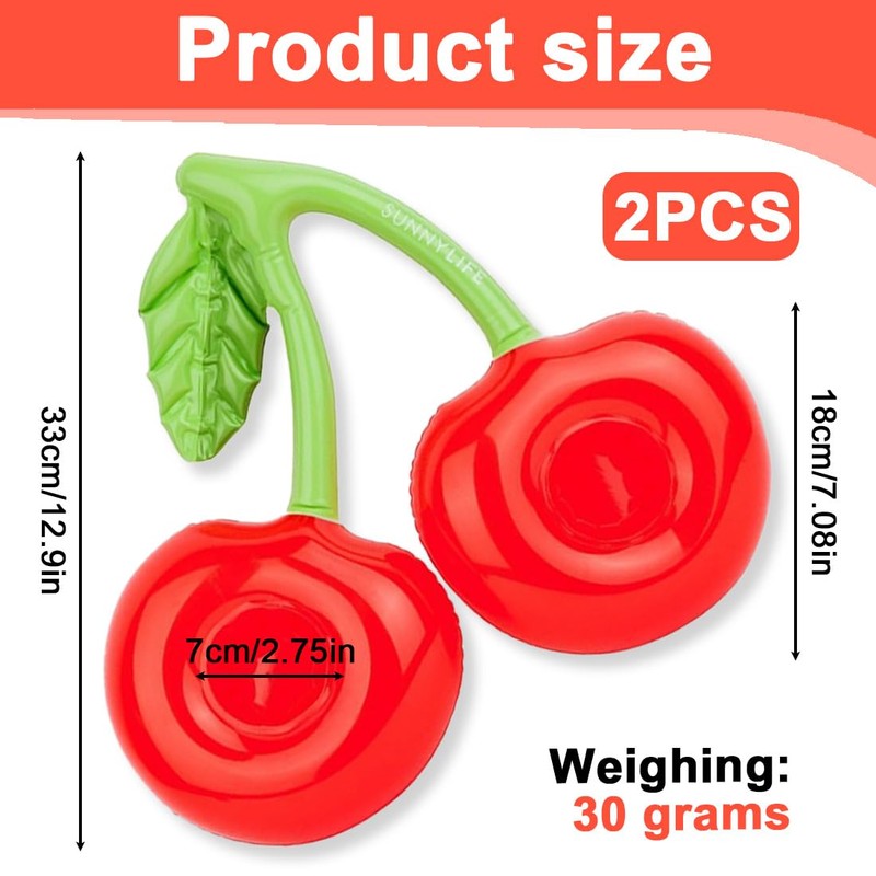 DLPRK Set of 2 Floating Cherry Swim Rings with Cup