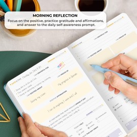 Clever Fox Four-Minute Journal – Daily Positivity Journal with Prompts – Motivational Affirmation, Mental Health & Habit Tracker (Aquamarine)