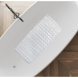Splash Home Rocks Bathtub Mat Non-Slip, Extra-Long Shower Mat with 167 Suction Cups Bath Mat for Tub, 36 L x 17 W Inches PVC - Clear