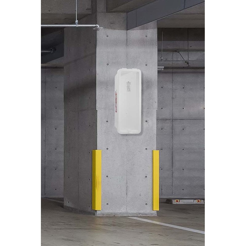 White Surface-Mounted Fire Extinguisher Cabinet with Pull-Panel for 10 lb.
