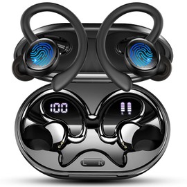 Bluetooth Headphones, Bluetooth 5.4 Sports Headphones with HiFi Stereo, 50 Hours Headphones Wireless In Ear Noise Cancelling ENC and 4 HD Mic, IP7 Waterproof Headphones, 19