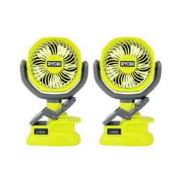 RYOBI 2 Pack of PCF02B 18V Cordless 4 in. Clamp Fan (Tool Only)