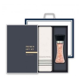 Premium 30s Cotton Towel & Pink Salt Set Gift Set
