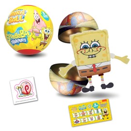 MiraBall SpongeBob SquarePants, 3-in-1 Surprise, 1 Pack, Blind Box Toys for Kids - Collectable Characters from TV Shows - Metal Ball, Plush, Stickers, White Ribbon - Collect Them All
