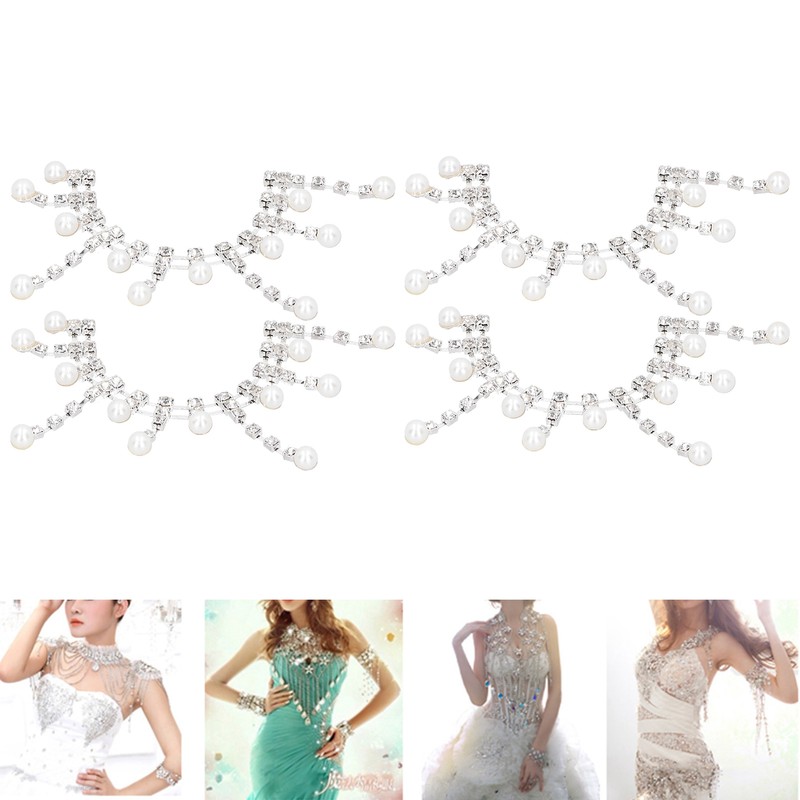 4Pcs Crystal Claw Chain Trimming Fringe Simulation Diamond Chain for