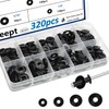 Seept 320PCS Black Pop Rivet washers Assortment kit for Black